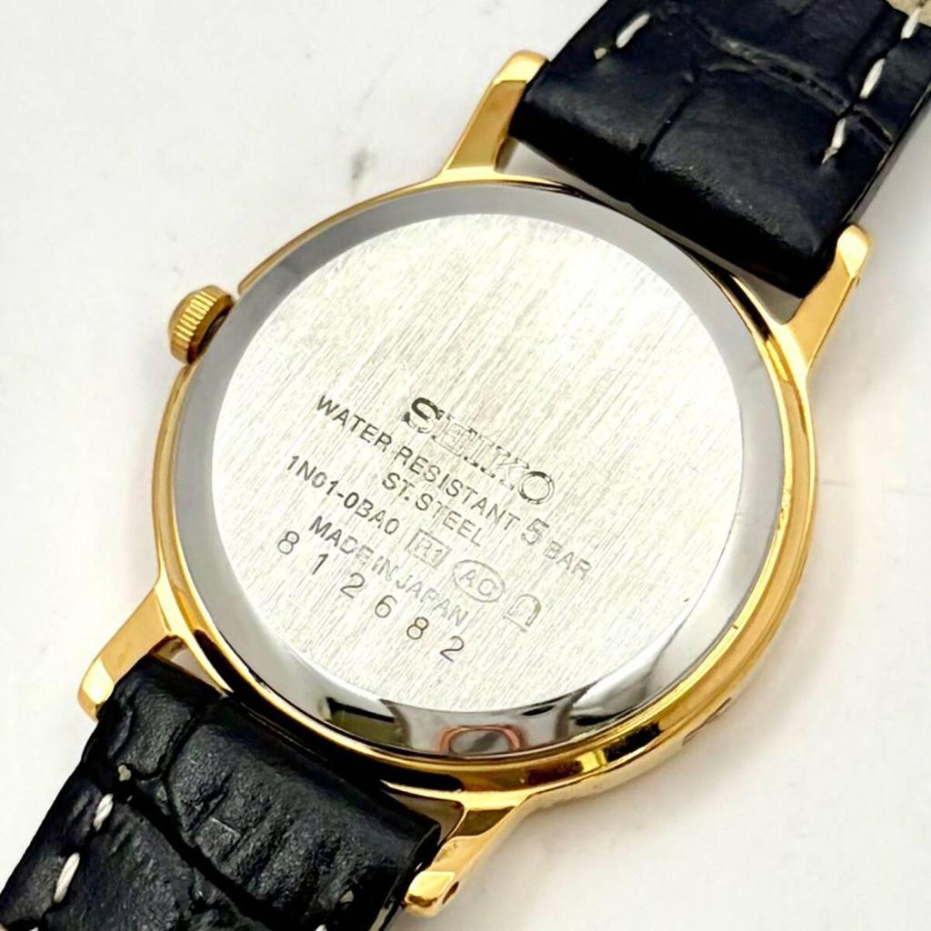 [Good condition/New battery] SEIKO Ladies watch gold 1N01-0BA0 812682 New belt