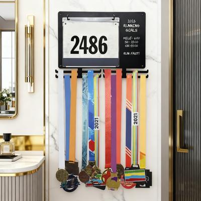 Marathons Medaillen-Ausstellungsregal Startnummernhalter Schwerlast Multifunktional Wandmontage Läufer Laufen Startnummer Rennmedaillen Aufhänger Ständer