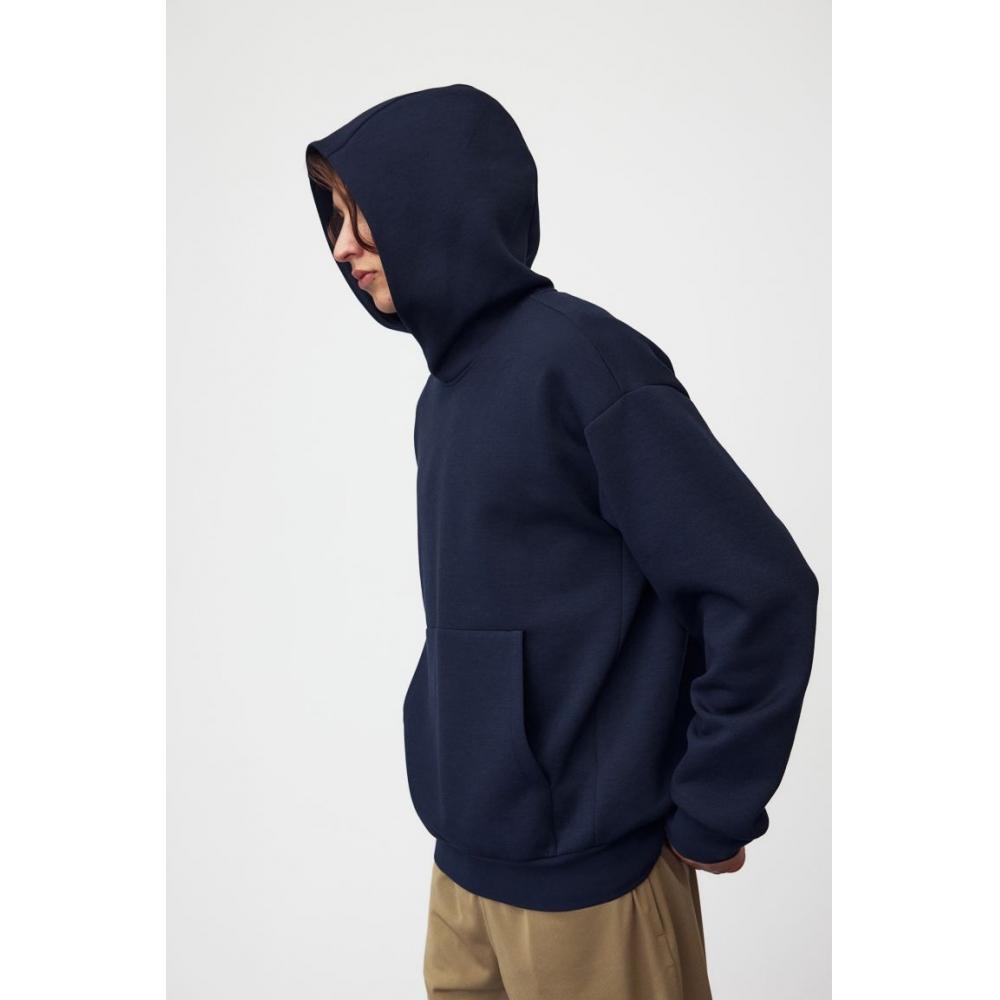 H M dryMove Sport Hoodie Navy Blue