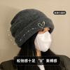 Hat Women's Autumn and Winter Warm Wool Hat Big Head Circumference Loose Face Small Ear Protectors Stacking Hat Knitted Cold Hat