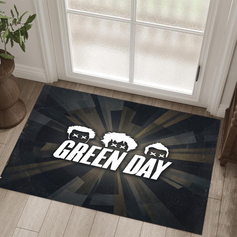 Green Day Design Kristall Samt Teppich Gemütlich Nicht?Rutschfester Teppich mit Aufdruck für Schlafzimmer Wohnzimmer Eingang