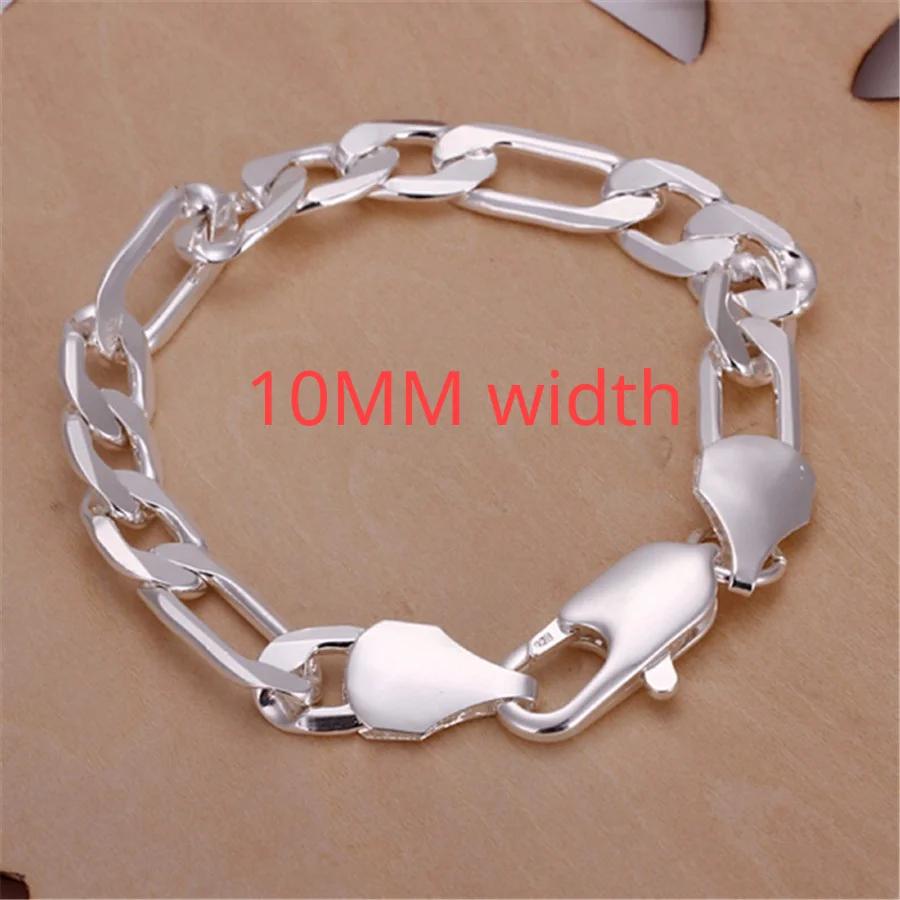 Genuine 925 Sterling Silver Noble Nice Chain Solid Bracelet For Women Men Charms Party Gift Wedding Engagement Fashion Jewelry