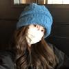 Korean Hand Knitted Pullover Hat for Autumn and Winter New Thickened Woolen Hat for Women Showing Face Small Ear Protection  Warm Pile Hat