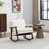 Mid-Century Modern Accent Chair, Rocking Chair with Wood Frame, Upholstered Living Room Chair, Reading Chair for Bedroom and Conservatory.