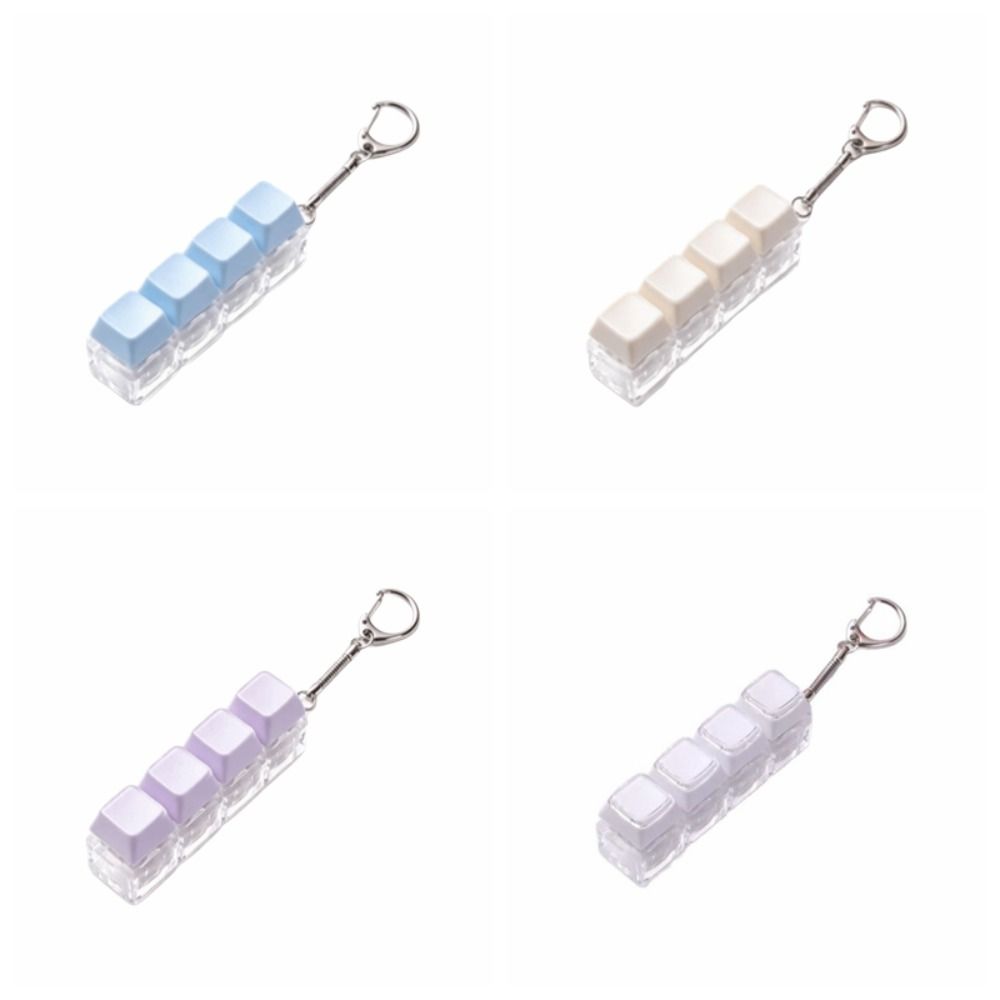 Taschenanhänger Tastatur Fidget Schlüsselanhänger 4 Tasten Knopf Fidget Clicker Spielzeug Tastenkappe Schlüsselanhänger Geschenke