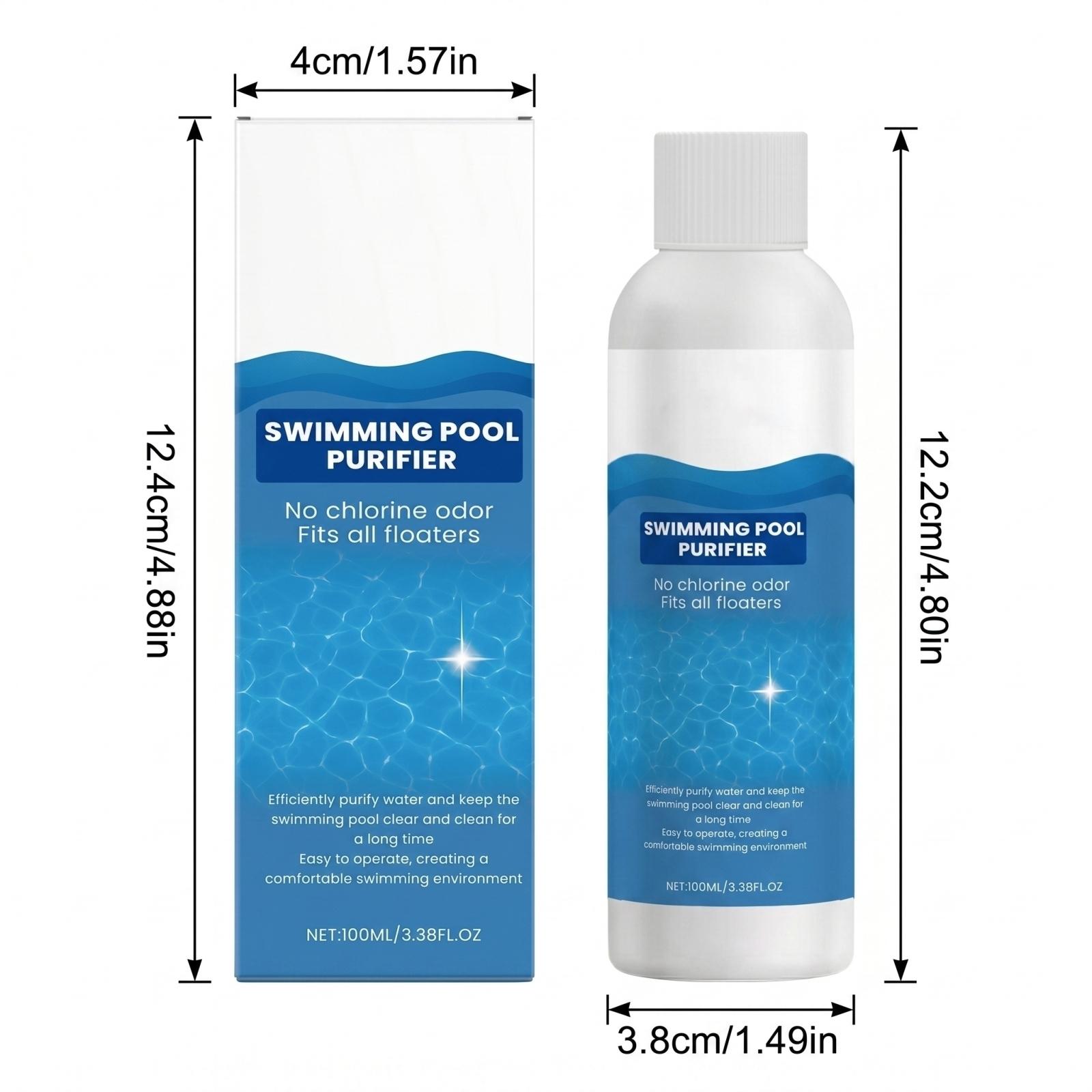 100ml Pool Purifier Liquid Pool Water Clarify No Odor Clean Dirt Fast Dissolving Cleaning Solution for Pool Maintenance