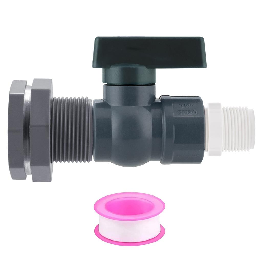 Rain Barrel Spigot Kit With 3/4 Inch PVC Ball Valves Adapters For Water Tank Garden Irrigation Accessories