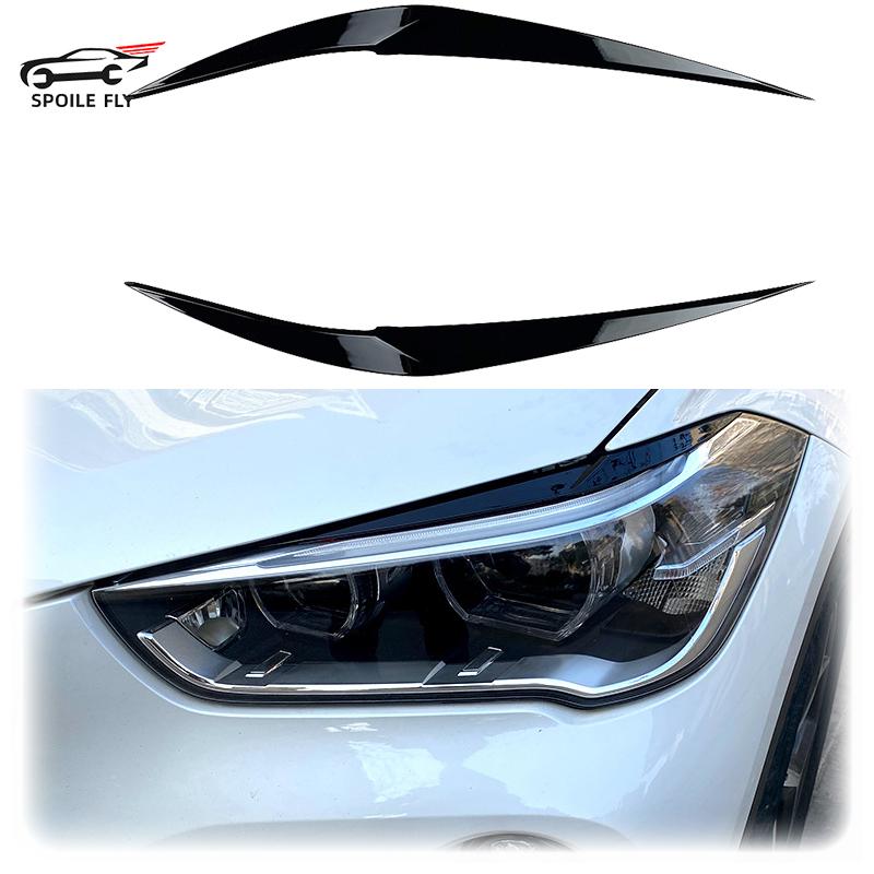 2015 To  For BMW X1 F48 18i 18d 20i 20d 25i 25d 125e x-DriveEvil Headlight Eyebrows Headlamp Eyelid Car Sticker Trim Cover