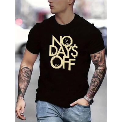 No Days Off GraphicT-Shirt,Soft Breathable & Fade-Resistant, Classic Fit for Daily Casual Wear