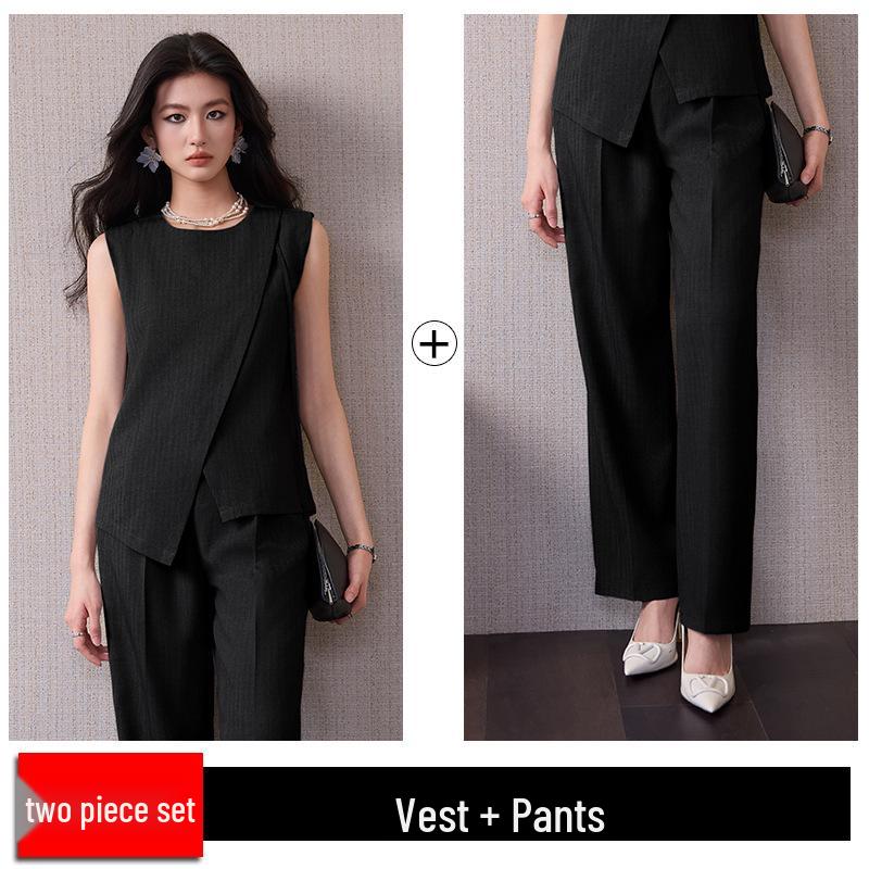 Women's Irregular Vest Two-Piece Set - Spring/Summer High-End Fashion