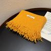 Korean high-end couple scarf women's winter 11 new Korean version tassel solid color small fragrant wind warm student scarf