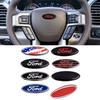 Sticker For MK4 Taurus Escape Ecosport Edge Focus Ranger Mondeo Fiesta Kuga Fusion 58x22mm Alloy Car Steering Wheel Emblem