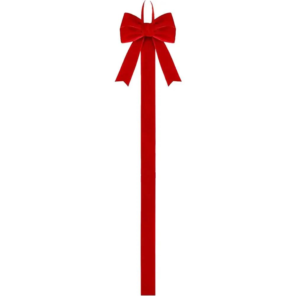 

Big Bowknot Red Ribbon Christmas Tree Topper Decoration Red Bow Xmas Wedding Decor for Home Front Door Pendant Decor Party D9P0