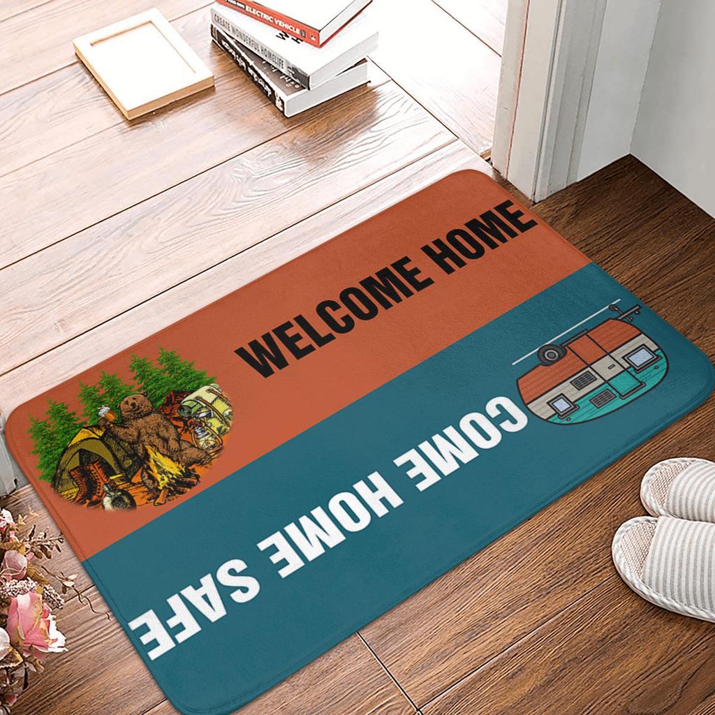 Cute Vintage Motorhome And Camping Quote Doormat Mat Anti-Slip Kitchen Bath Bedroom Rug Carpet