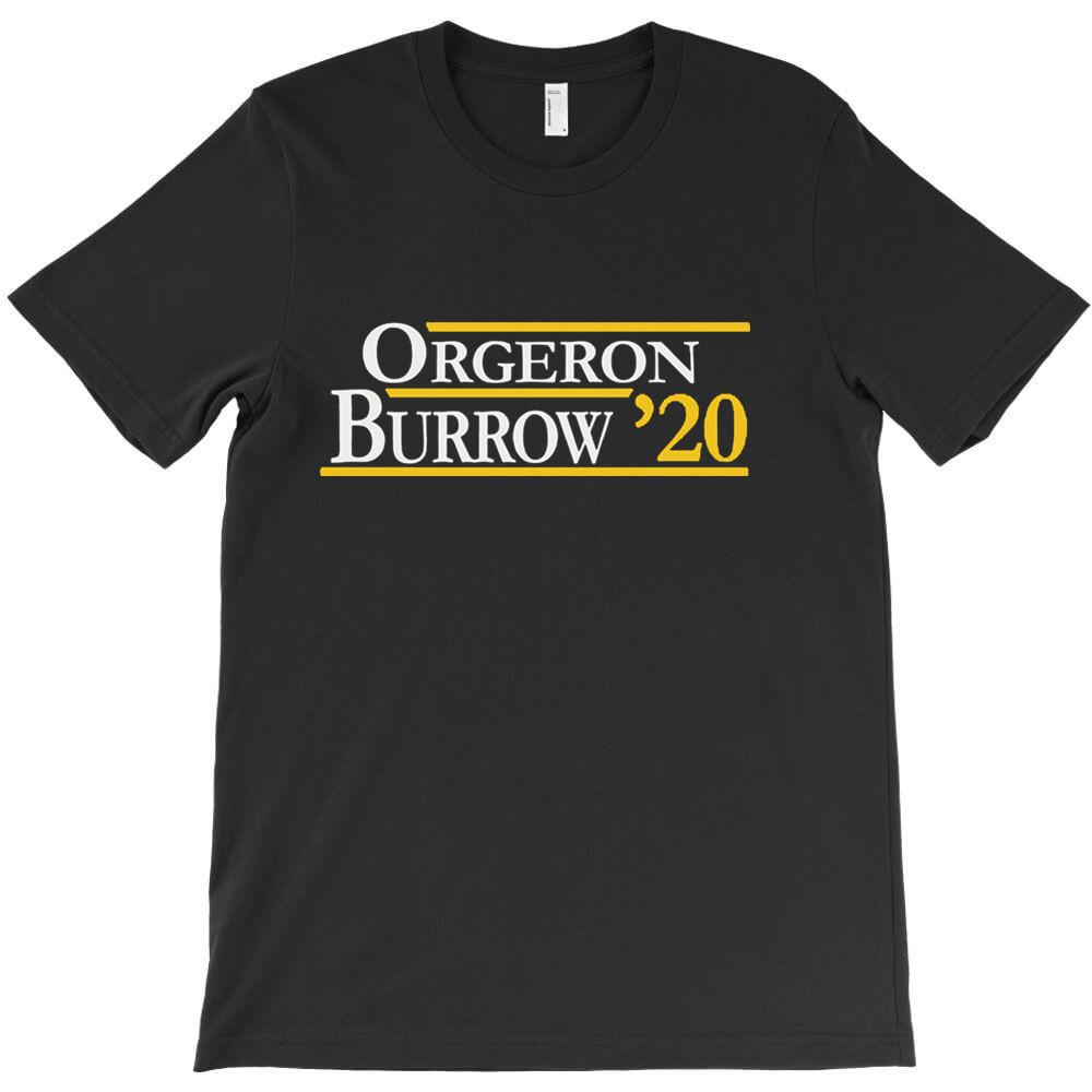 Orgeron und Burrow für Dunkles T-Shirt Günstig Mann Kurzarm Rundhalsausschnitt