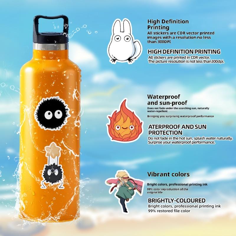 50Pcs/Set Cartoon Bright Ghibli Hayao Miyazaki Stickers Totoro Decals For Phone Laptop Suitcase Notebook Waterproof Stickers