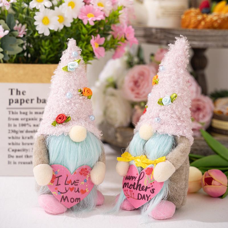 Pink Gnome Delightful Doll With Heart Design For Unique Mothers Day Decor