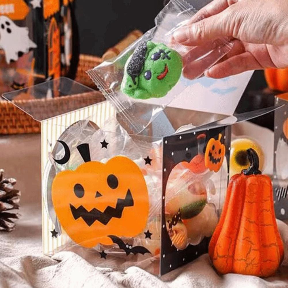 10Pcs Cartoon Snack Packaging Box Non Candy Ghost House Cookie Box  Themed Party Supplies