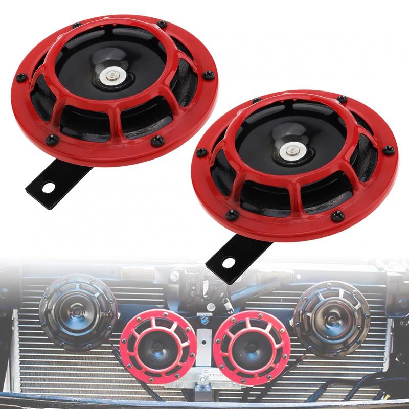 1 Pair 12V 420HZ 350HZ High Low Tone Horn for Cars Motorcycles Boats with Grill and Bracket, Waterproof Super Loud Dual Horn