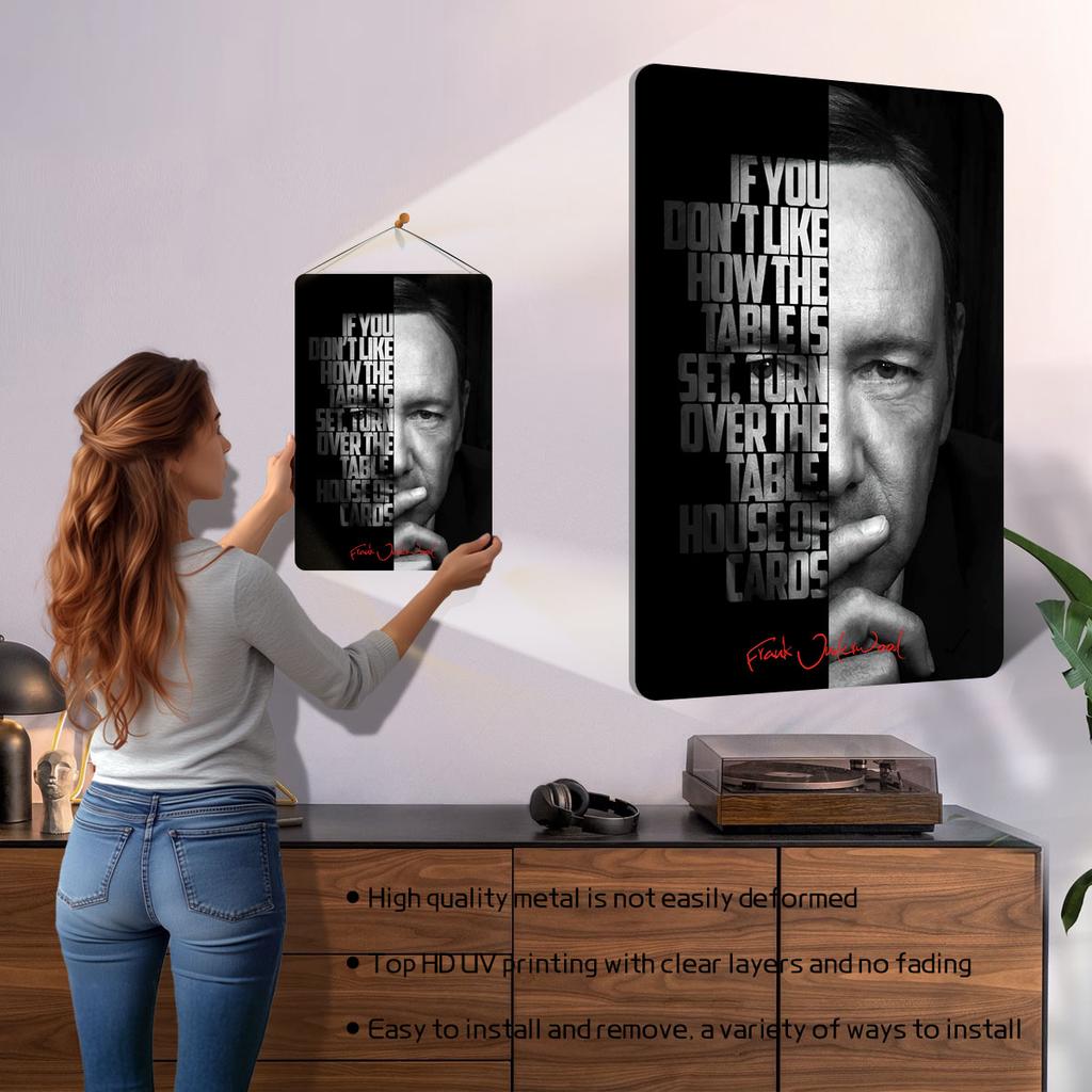 Frank Underwood Tv Show Quotes Metal Poster Aesthetic Room Decor Men Customized Metal Tin Signs for Wall Decor Bar Accessories