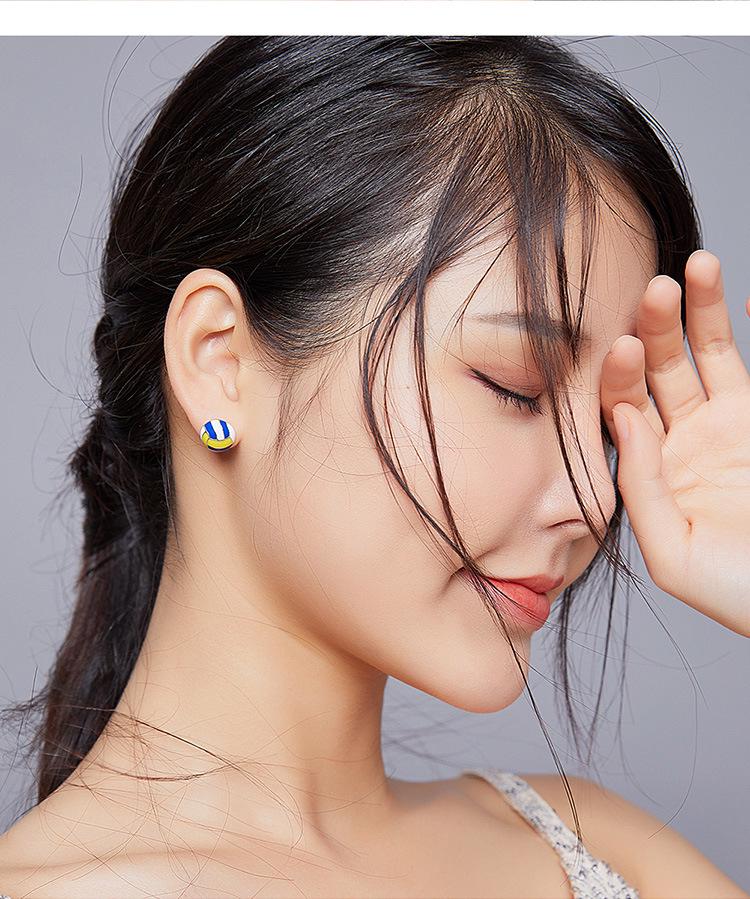 Aifle Sterling Sølv S925 Volleyball Øredobber - Enkelt Motedesign