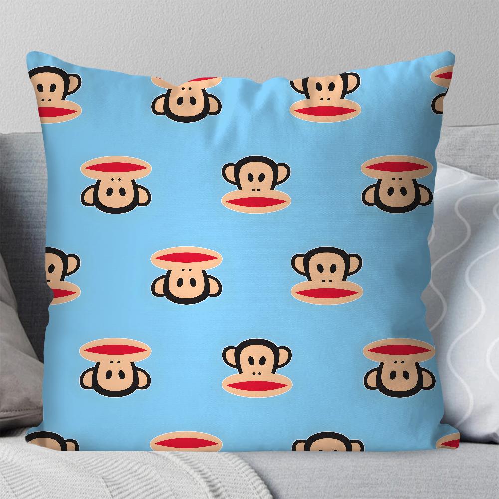 Cartoon P-Paul Frank Monkey Pillow Case Square Pillow Bedroom Sofa Leisure Comfort Cushion Car Living Room Home Decoration 40X40