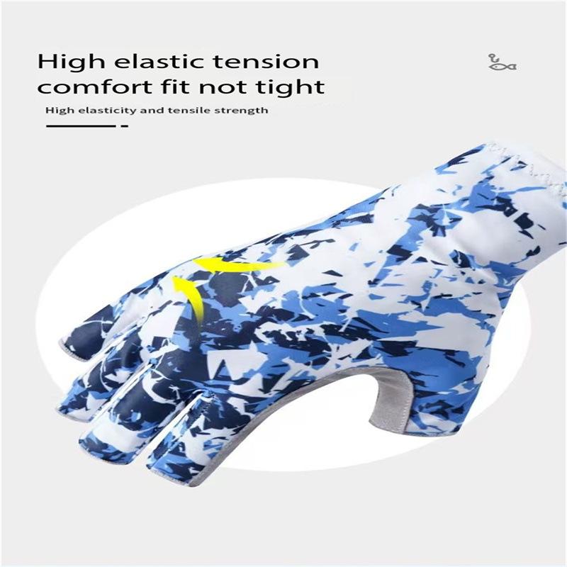 Men's Wear-Resistant Non-Slip Half-Finger Fishing Gloves, Breathable & Sweat-Absorbent for Outdoor Lure and Sea Fishing