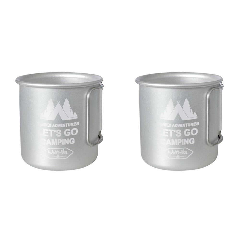 1/2Pcs 300ML Camping Water Cup with Foldable Handle Aluminum Alloy Tea Beer Coffee Mug Portable Carabiner Cup for Camping Hiking