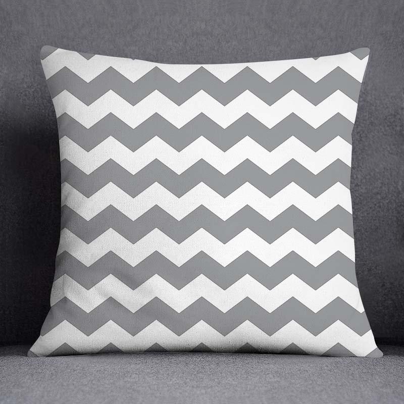 Gray White Cushion Cover Geometric Sofa Pillowcase Home Bedroom Decor