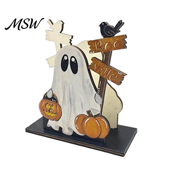 Festive Table Decor Halloween Wooden Napkin Holder, Ghost Pumpkin Decorative Tabletop Tissue Dispenser, Holder Paper Storage Organizer for Holiday