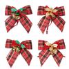 Unique Handmade Christmas Bow Ornament Set With Bells For Captivating Holiday Decor