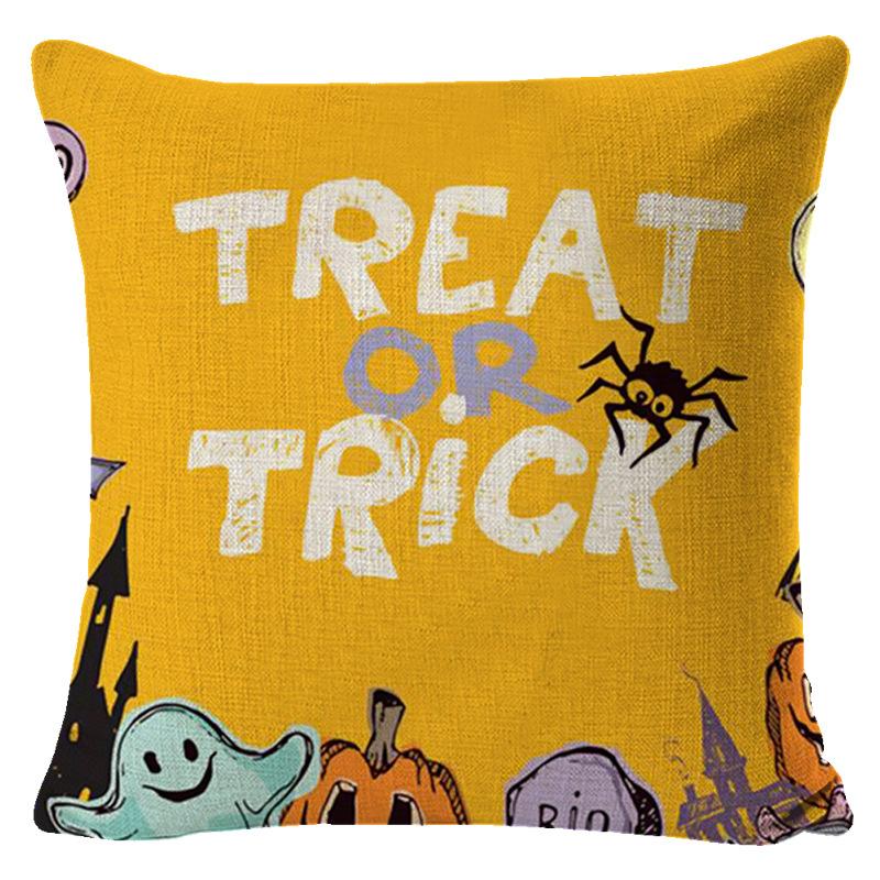 Pillow Cover Halloween Funny Atmosphere Decoration Car Cushion Room Bedside Cushion Sofa Waist Cushion Cushion Cover