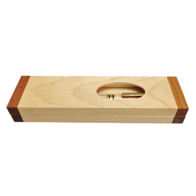 Wood Ballpoint Pen Set With Pencil Case Ergonomic Grip Wood Signing Pen with Metal Pen Clip For Professional Collectors