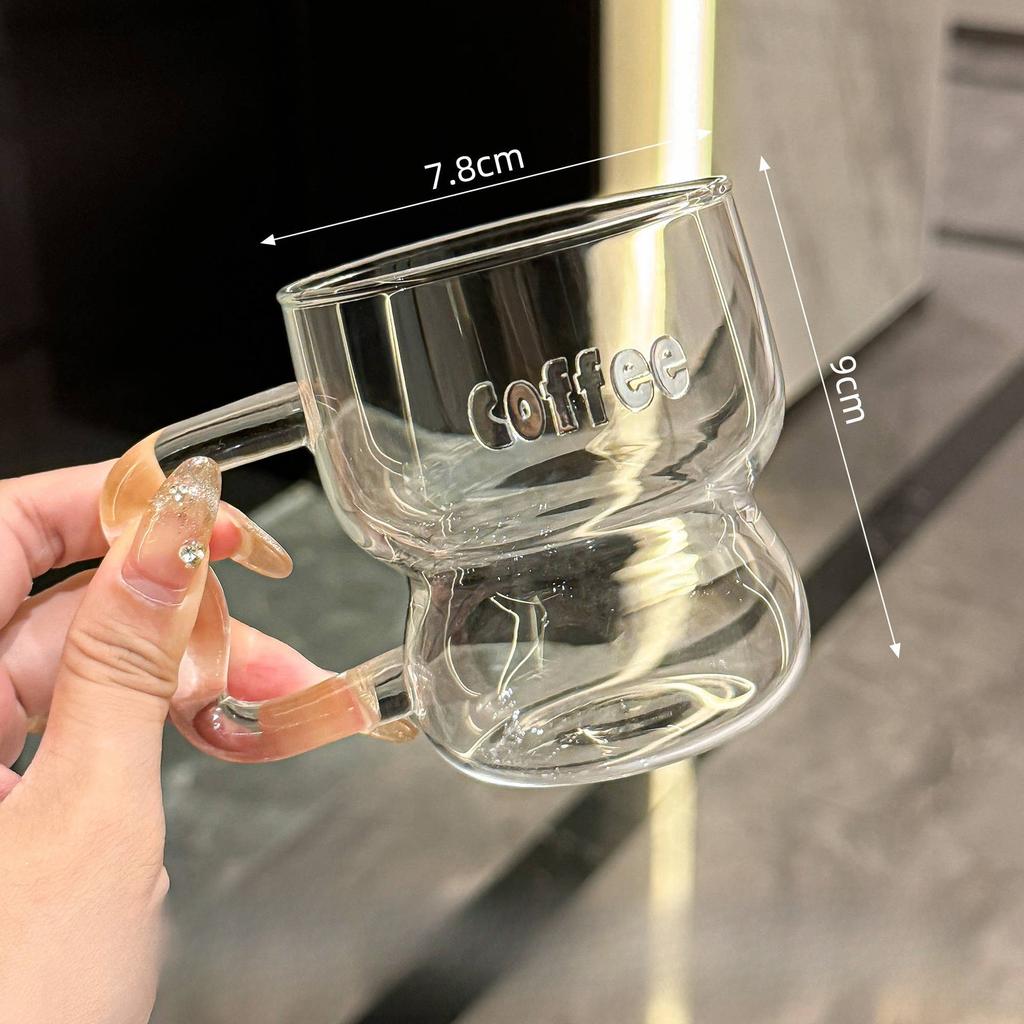 Coffee Cups Set Transparent Glass Water Cups Home Kitchen Office Espresso Juice Cold Drink Glass Cup Mug Drinking Utensils Gifts