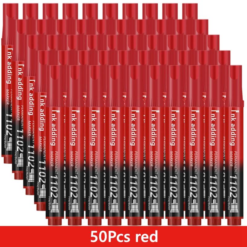 1/10/100pcs 2mm Red Blue Ink Black Permanent Marker Pens, Fine Tip, Waterproof, Quick Drying Drawing Pens Wood Stone Metal Glass