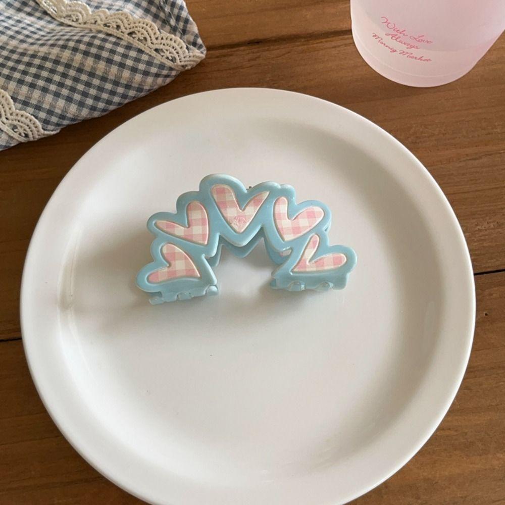 Triangle Acrylic Bow Hair Claw Flower Geometry Shark Clip Fashion Lattice Hair Crab Clip  Party