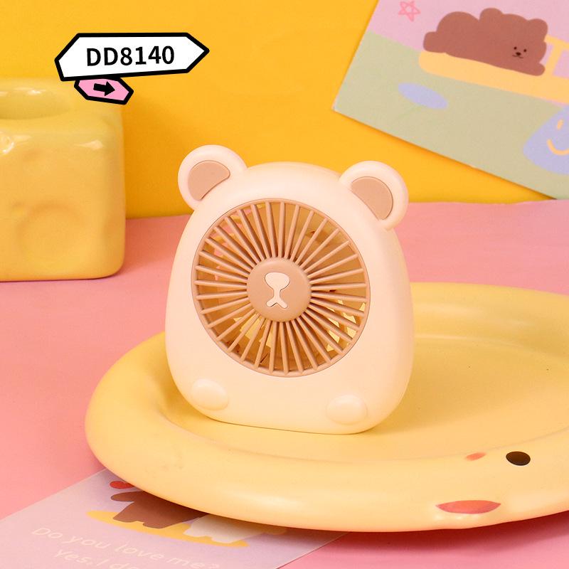 Cute Cartoon Handheld Mini Fan: USB Rechargeable Portable Gift for Students Color