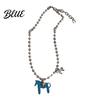 Horse Lover Gift Coated Pendant Necklace Bright Color Cute Charm