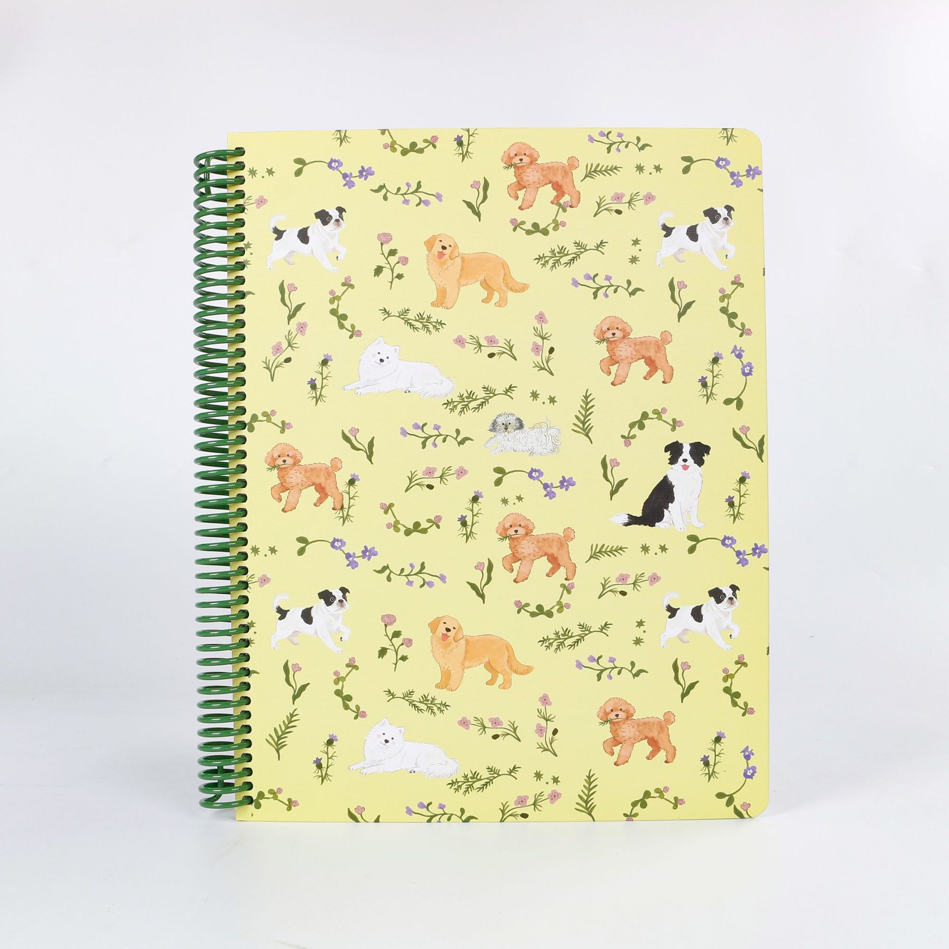 Cute Dog Print Spiral Loose-Leaf Notebook A4 Paper Cover 100 Sheets Animal Lovers Students School Stationery Gift (Yellow,100 Pages) жёлтый