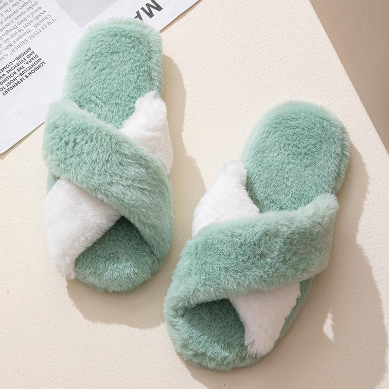 Fashion Casual Fluffy Women's Home Slippers Flats Luxury Designer Woman Shoes Winter Elegant Plush Footwear Indoor Fuzzy Fur Slides Soft