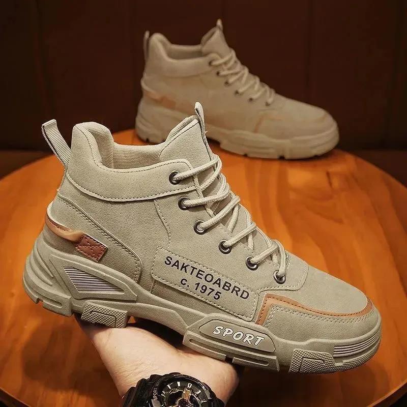 

Модная мужская зимняя обувь Толстая подошва Нескользящая уличная обувь для ходьбы Зимние толстые теплые ботинки с высоким верхом Мужские ботинки Новые повседневные ботинки Ботильоны 43