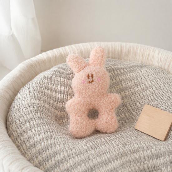 Squeaky Plush Toys for Small Dogs Stuffed Animal Dog Chew Toy, Bear Bunny Crinkle Interactive Boredom Relief Accessories Snuffle Toy with Center Hole