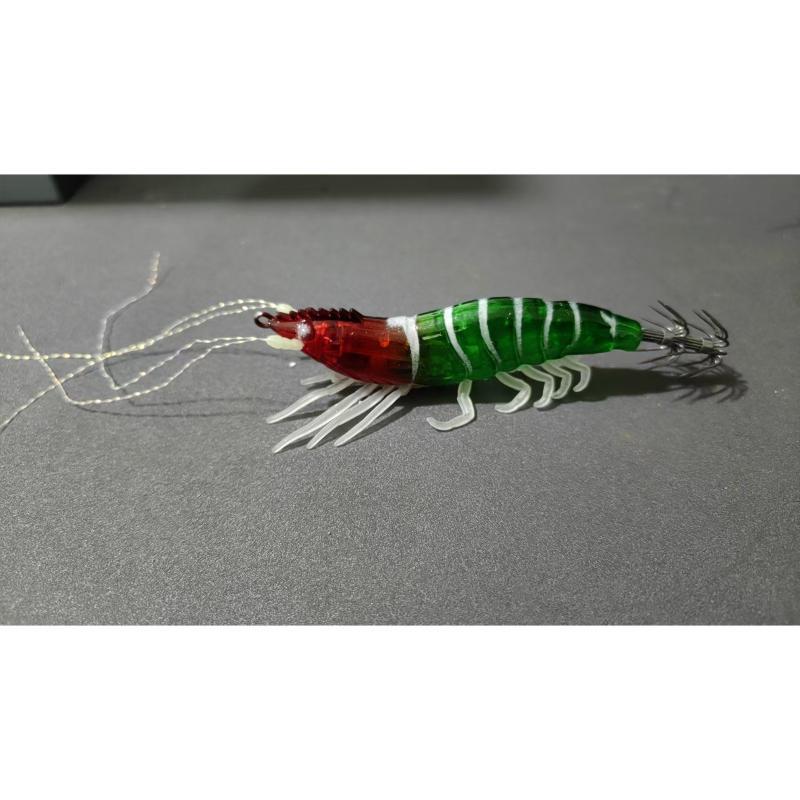 1PCS Glow Horizontal Egi Set 8cm Realistic Shrimp Fishing Lure Luminous Squid Catching Bait for Sea Anglers