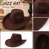 Sombrero Fedora Ancho de Color Liso para Hombres y Mujeres