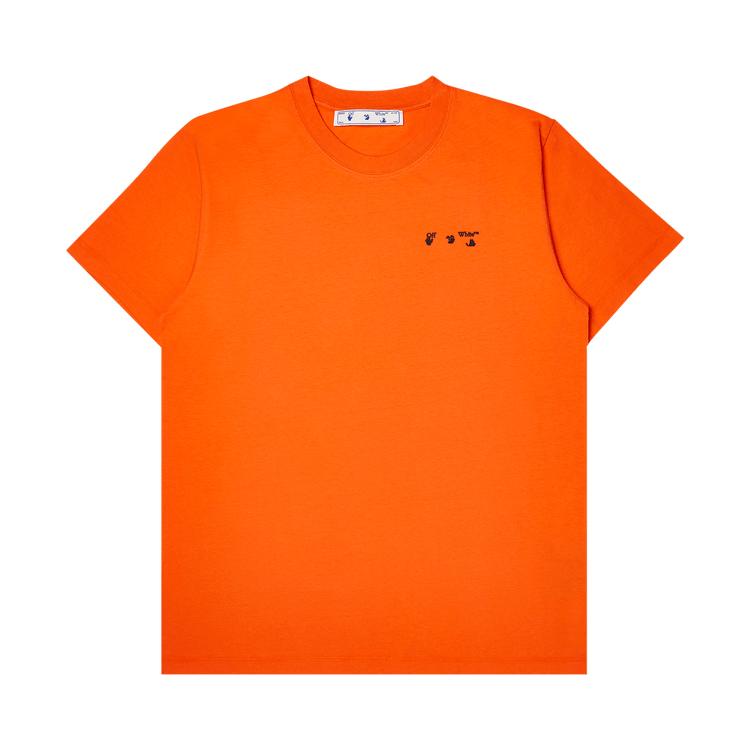 

Off-White Logo Slim Tee Orange Men Tops OMAA027F21JER0012010