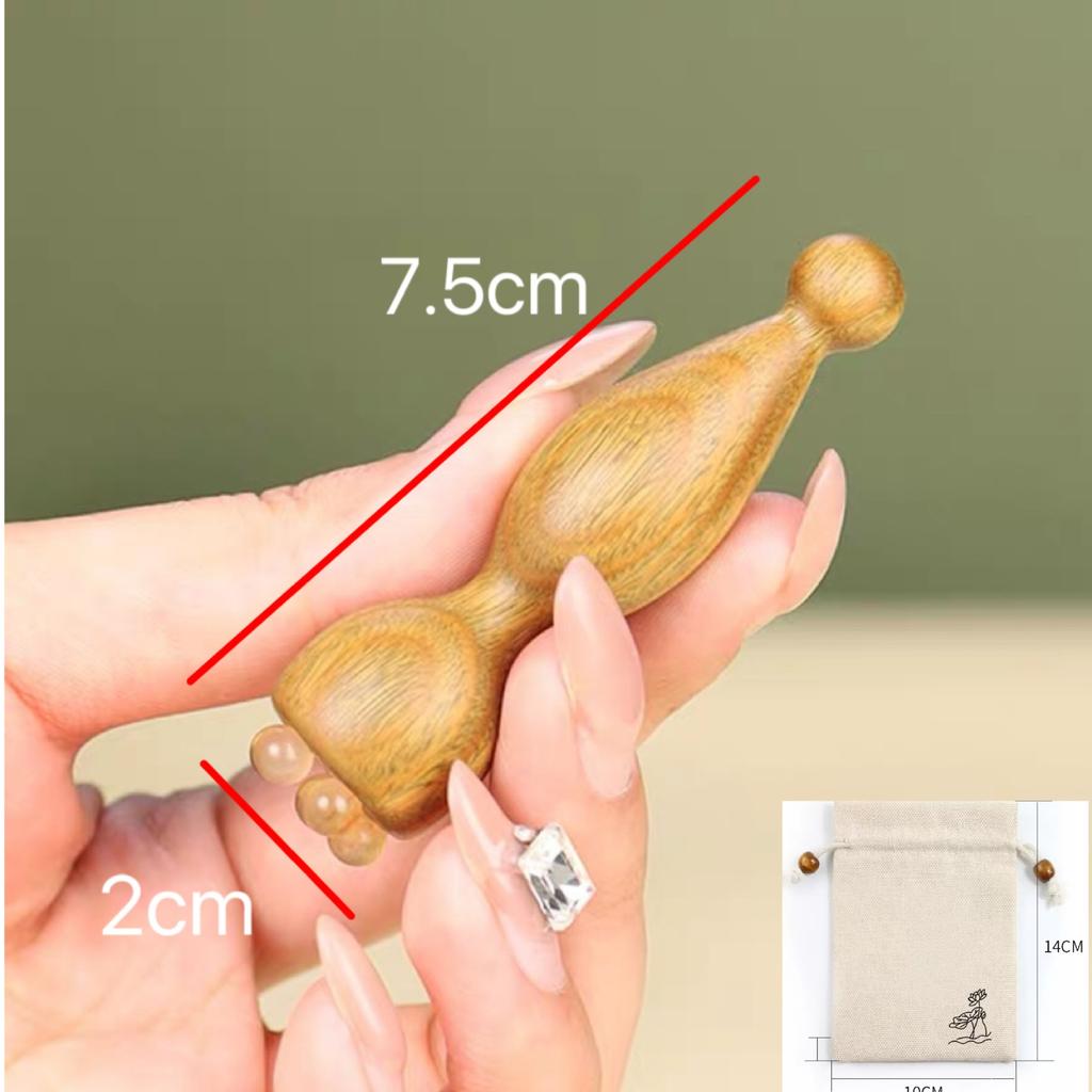 Green Sandalwood Horns Lotus Pod Massager, Eye Points, Suzaku Three-pecking Massage, Dredging Meridians, Purple Light Sandalwood Pinch Stick