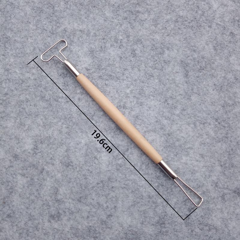 4Pcs/set Wood Handle Wax Pottery Clay Sculpture Carving Tool DIY Craft Set Wood Knife Double End Art Craft Clay Sculpting Tools