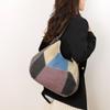 Women's Shoulder Bag Large Capacity Tote Bag Contrast Color Stitching Canvas Bag