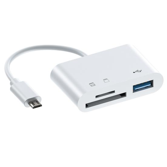 Čtečka karet 3v1 Multifunkční USB 2.0/Type-C U Disk Čtečka TF karet OTG Adaptér pro mobilní telefon