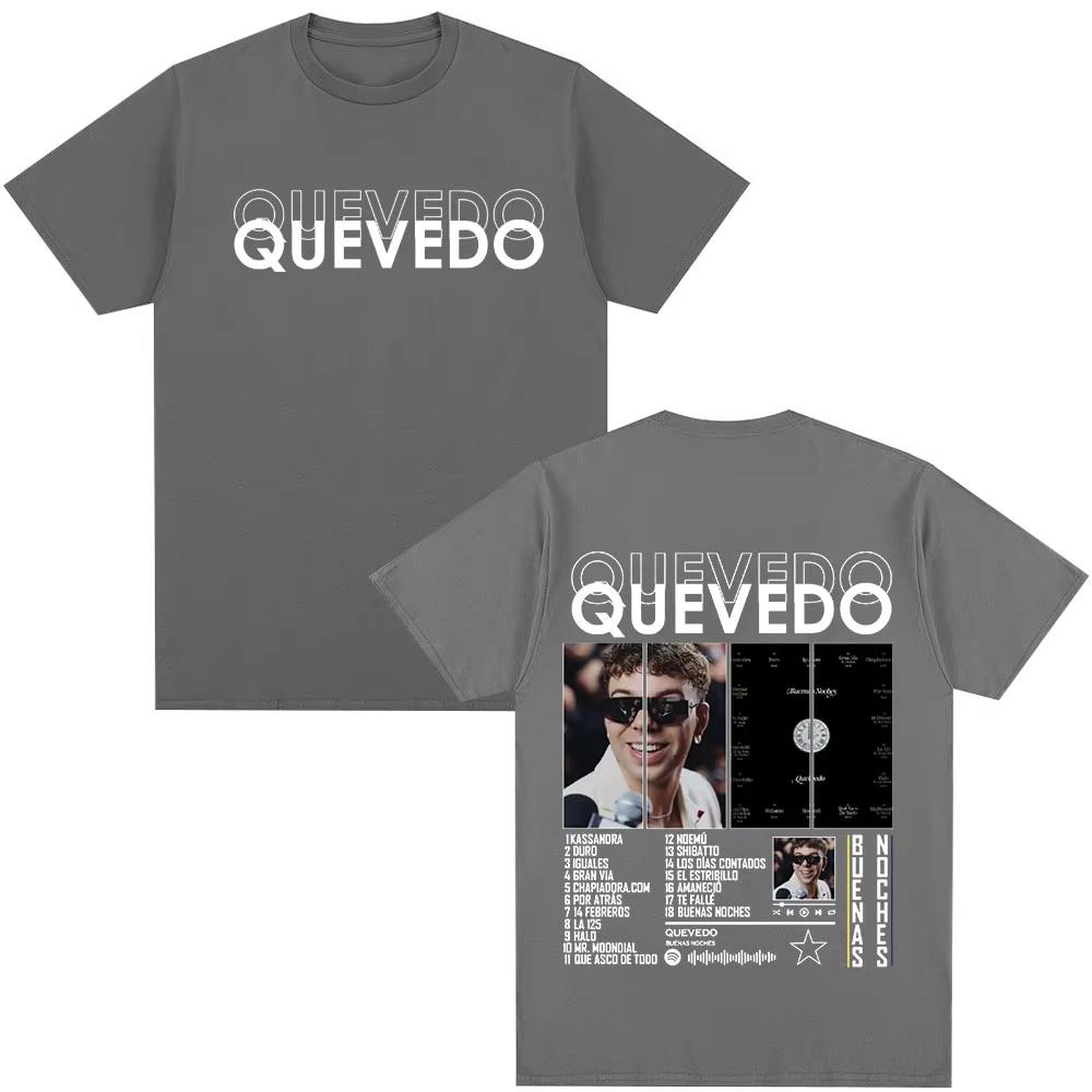 Rapper QUEVEDO Buenas Noches T-shirt Men Women Clothing Cotton Casual Oversized T-shirts Fashion Hip Hop Short Sleeve T Shirt